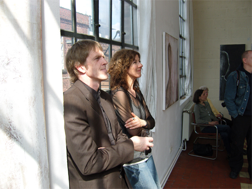 gallery owner Frank Mergenmeier and artist 